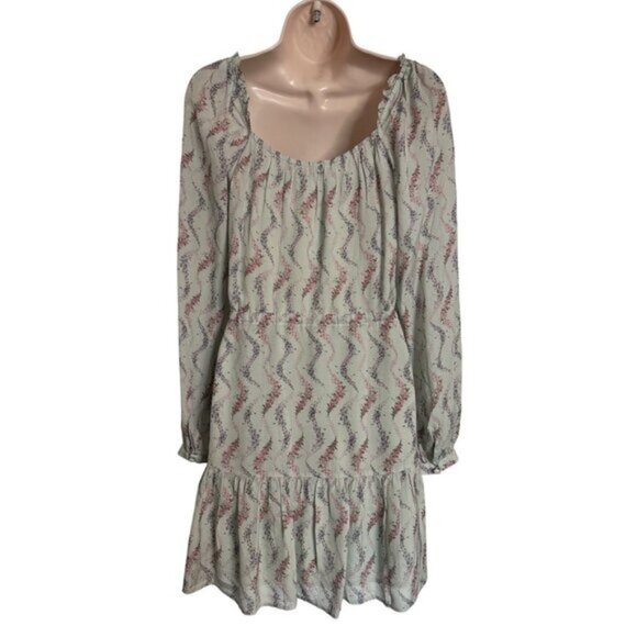 Paige Marie Dress Size 4 Dusty Sage Multi Long Sleeve BOHO Babydoll NWT $279 - Picture 6 of 11